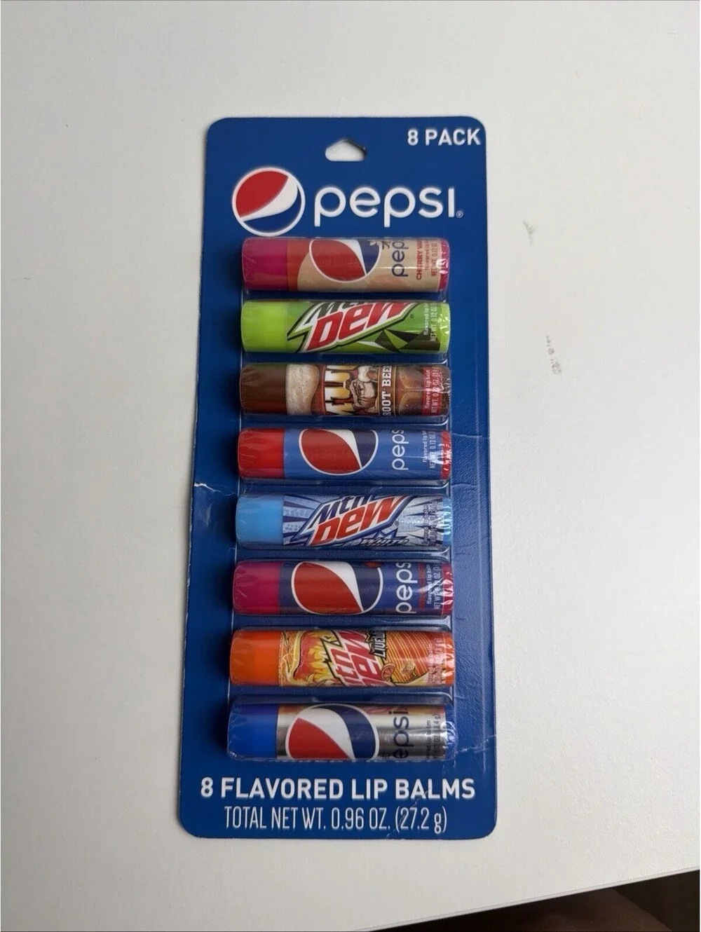 Taste Beauty Pepsi 8 Pack Flavored Lip Balm Soda Mountain Dew New Sealed